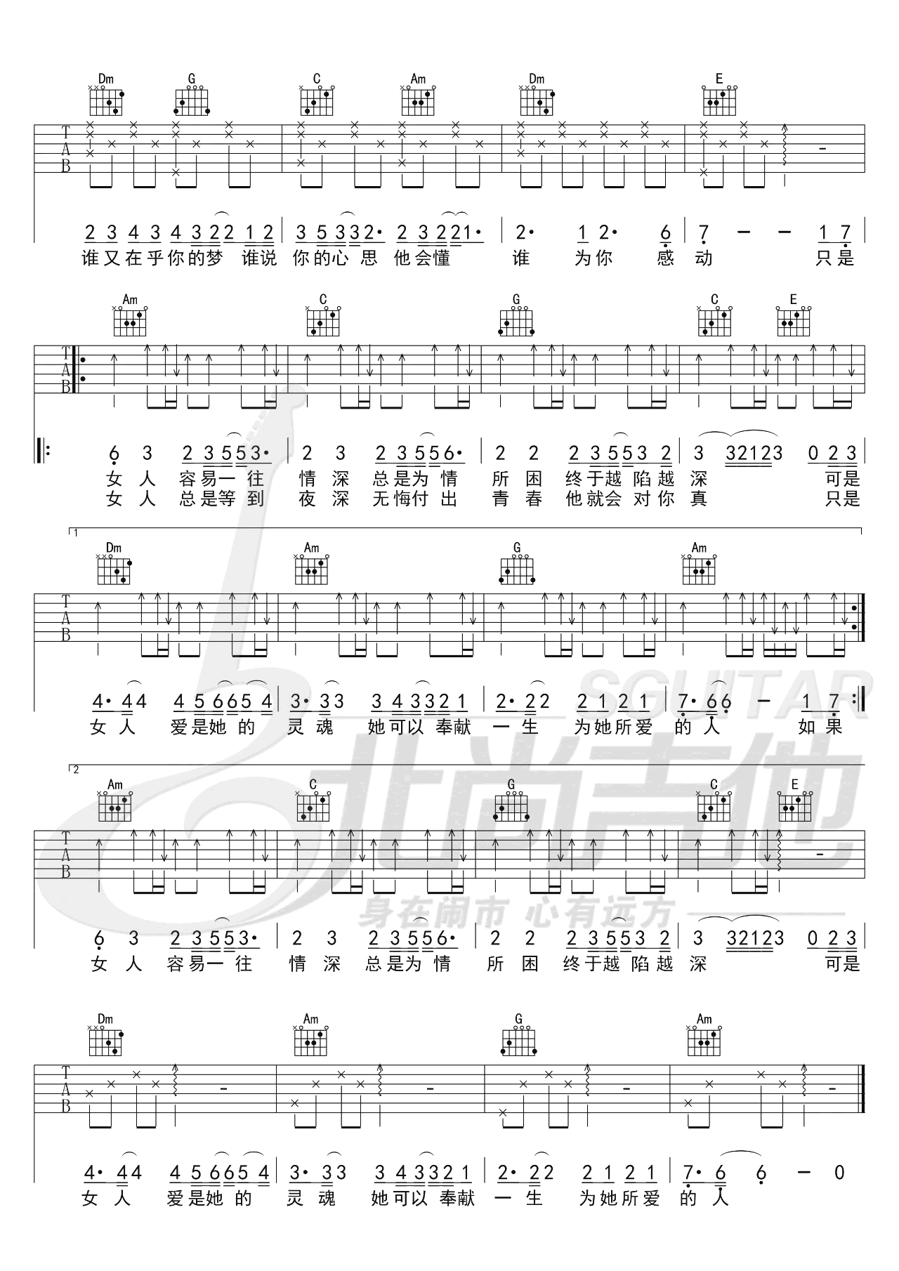 陈淑桦《问》吉他谱-弹唱教学-2