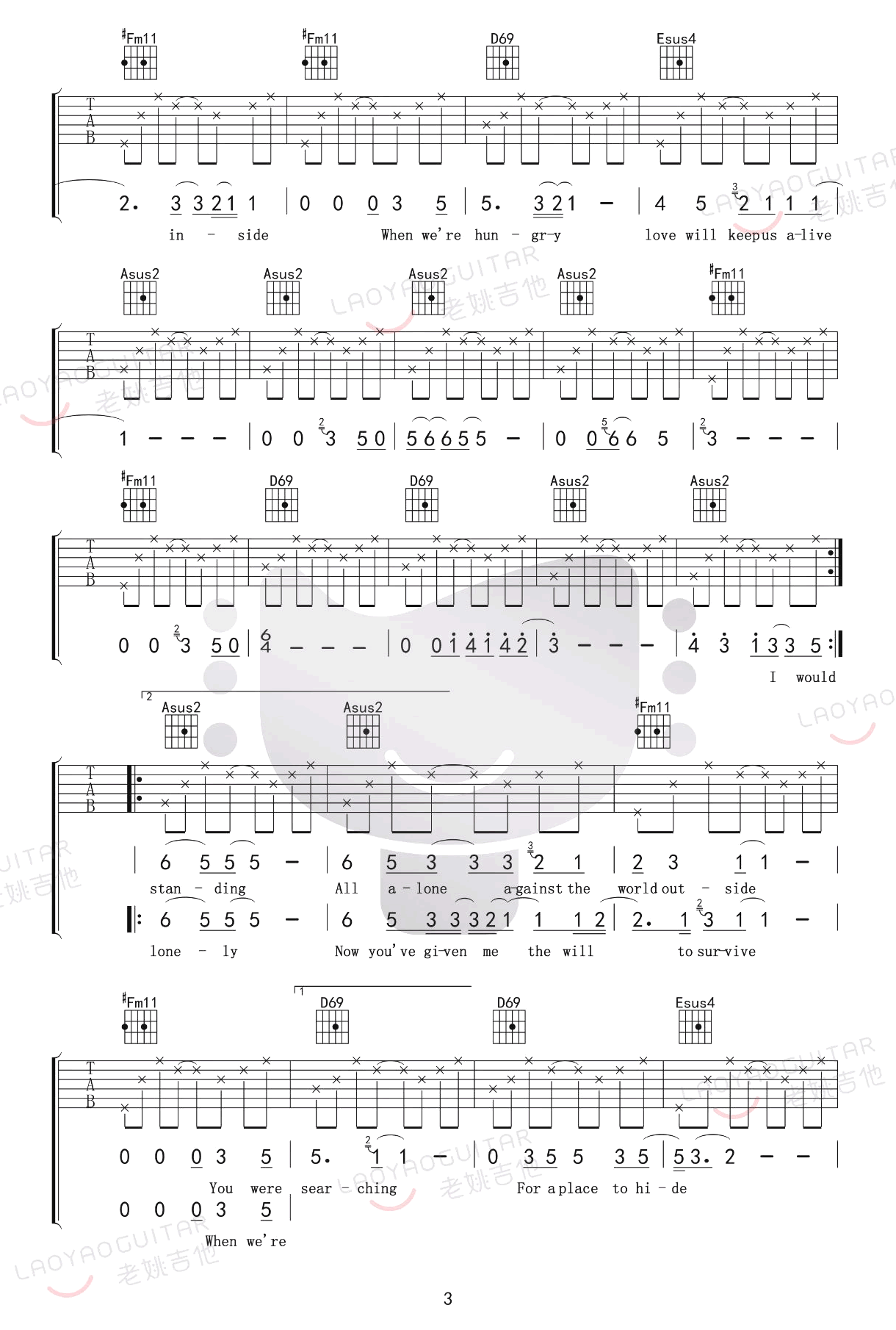 《Alive》,X-Japan（六线谱 调六线吉他谱-虫虫吉他谱免费下载