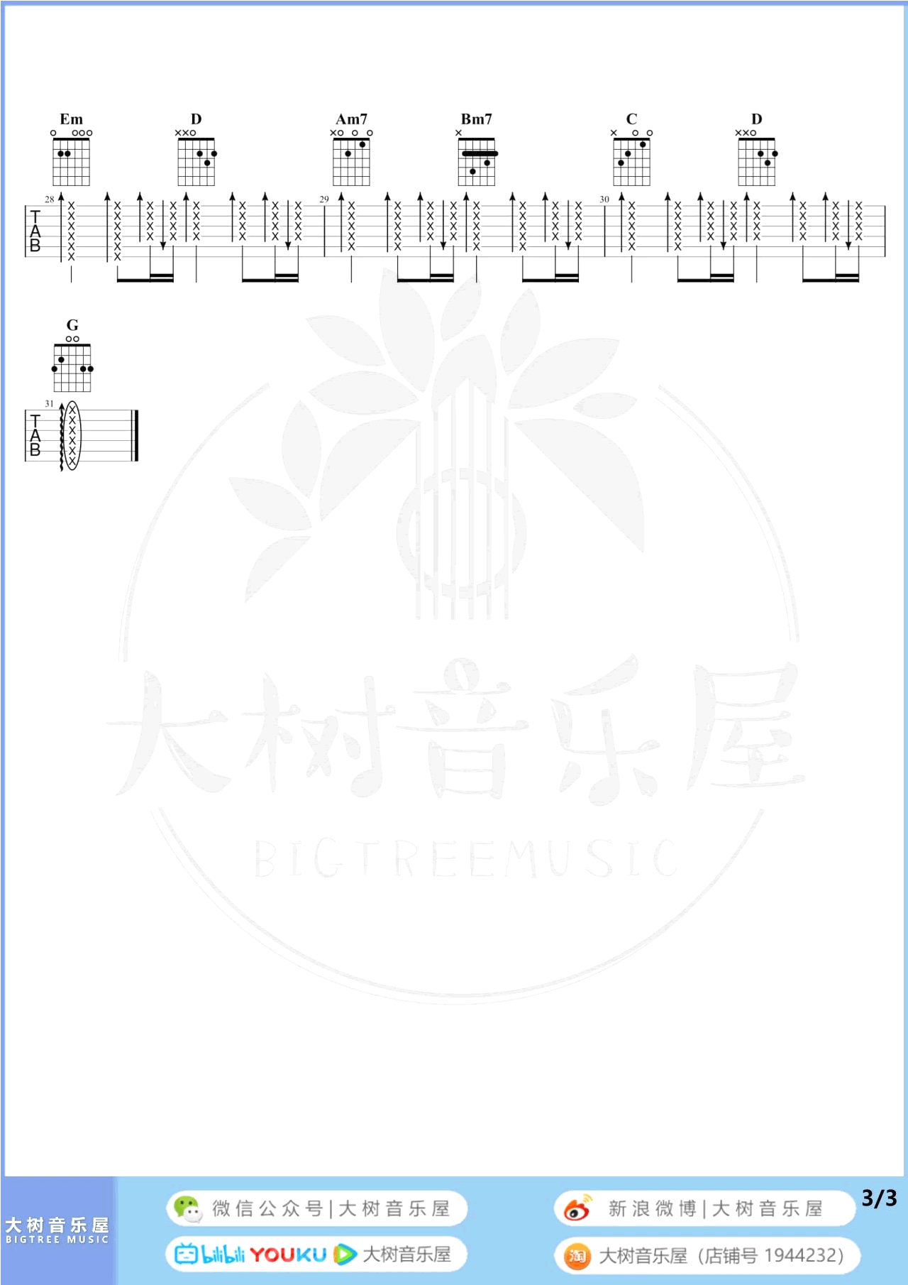 五月天-私奔到月球吉他谱-弹唱教学-3