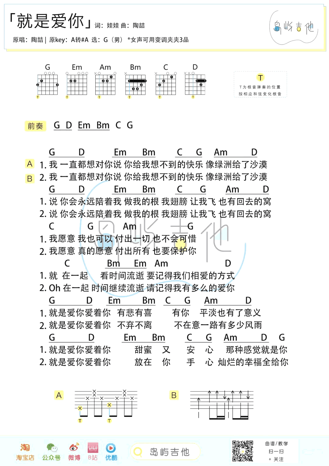 陶喆-就是爱你吉他谱-弹唱教学-2