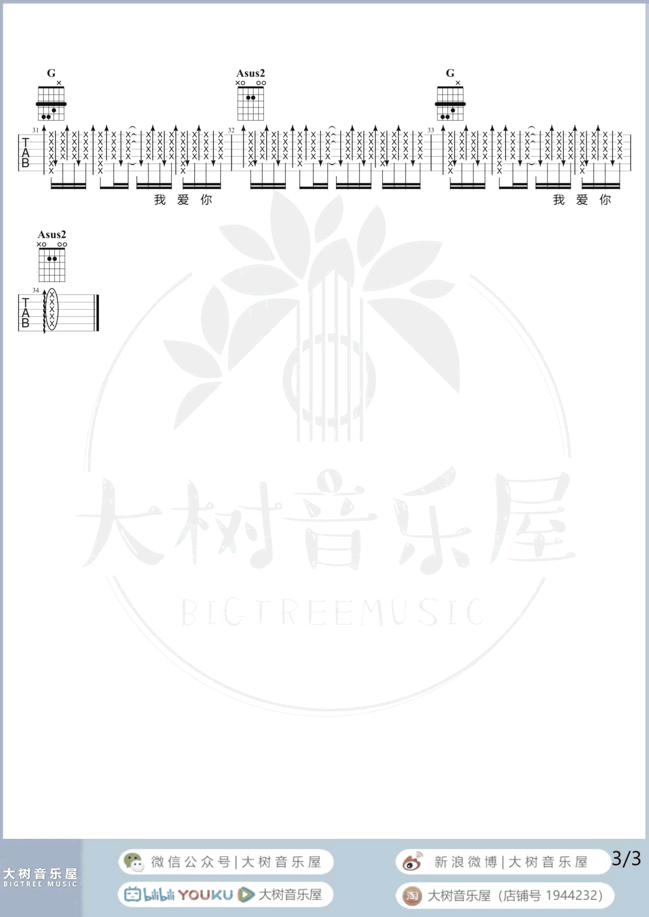 张悬-关于我爱你吉他谱-弹唱教学-3