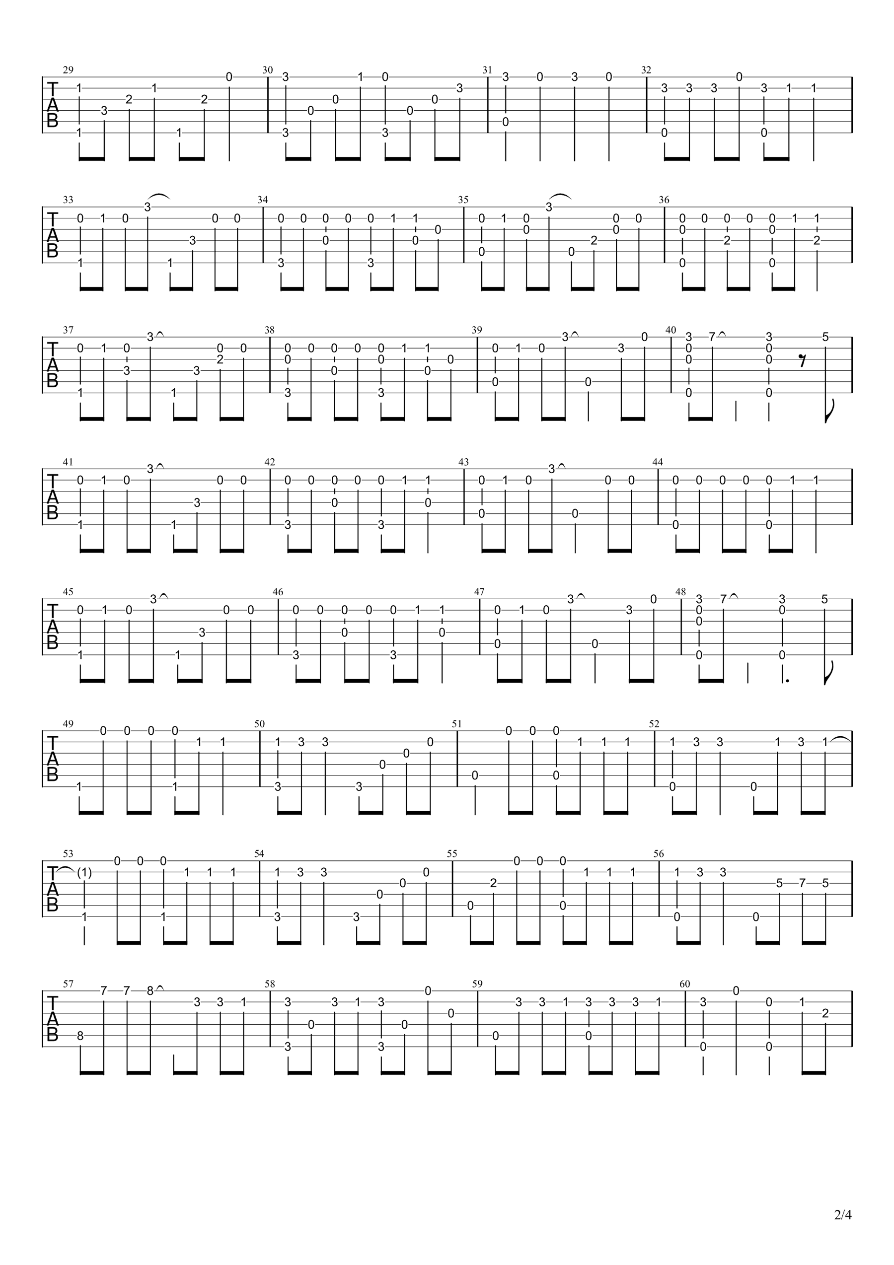 STAY指弹吉他谱-演示视频-2