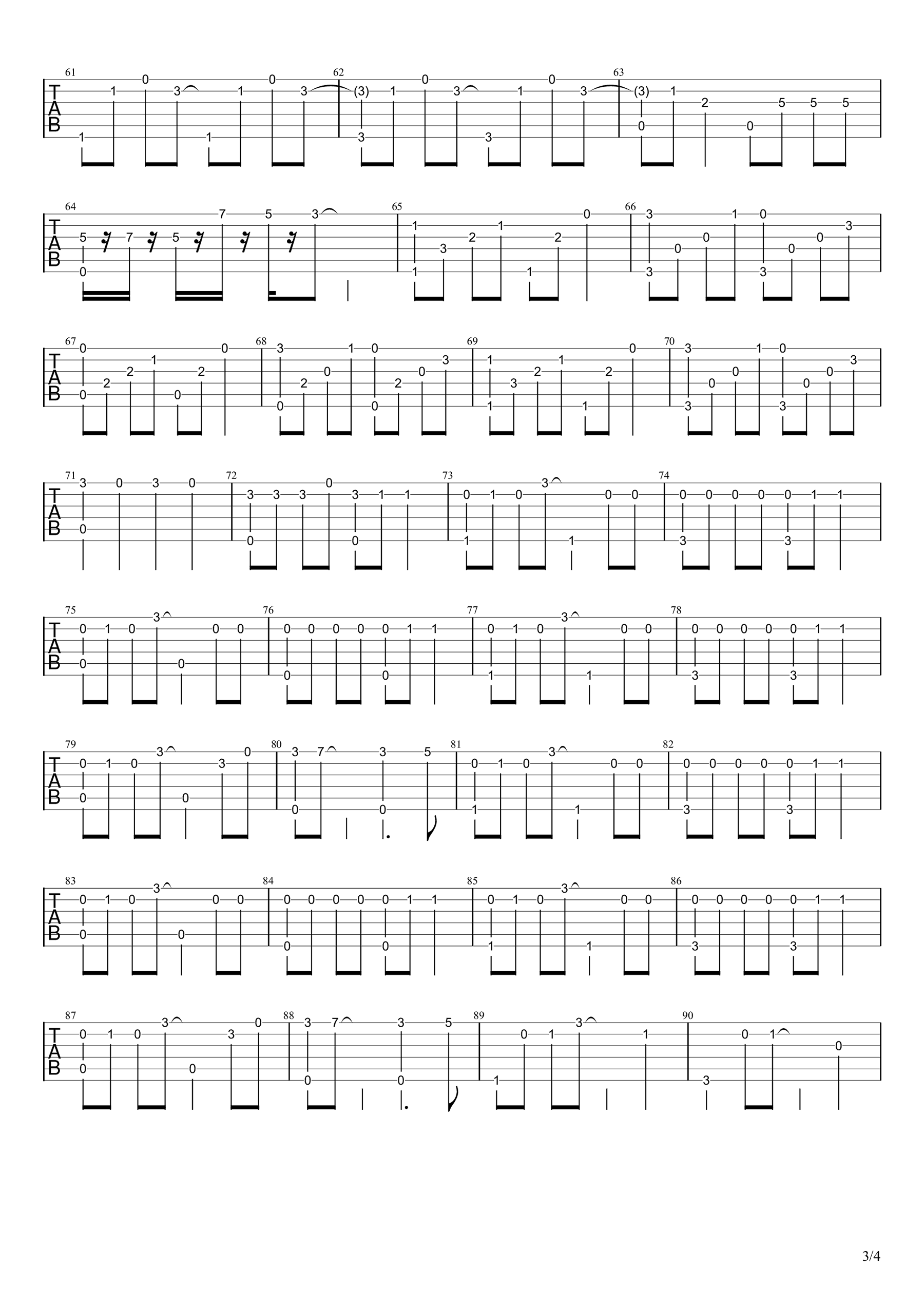 STAY指弹吉他谱-演示视频-3