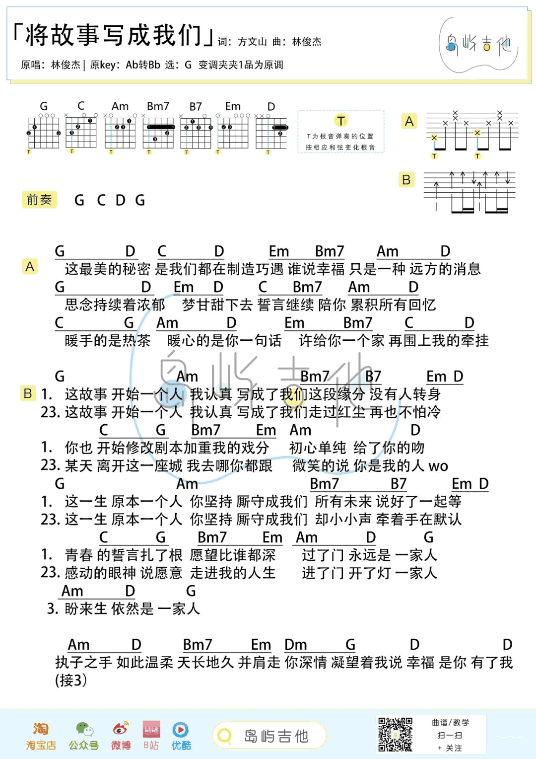 将故事写成我们吉他谱-林俊杰-2