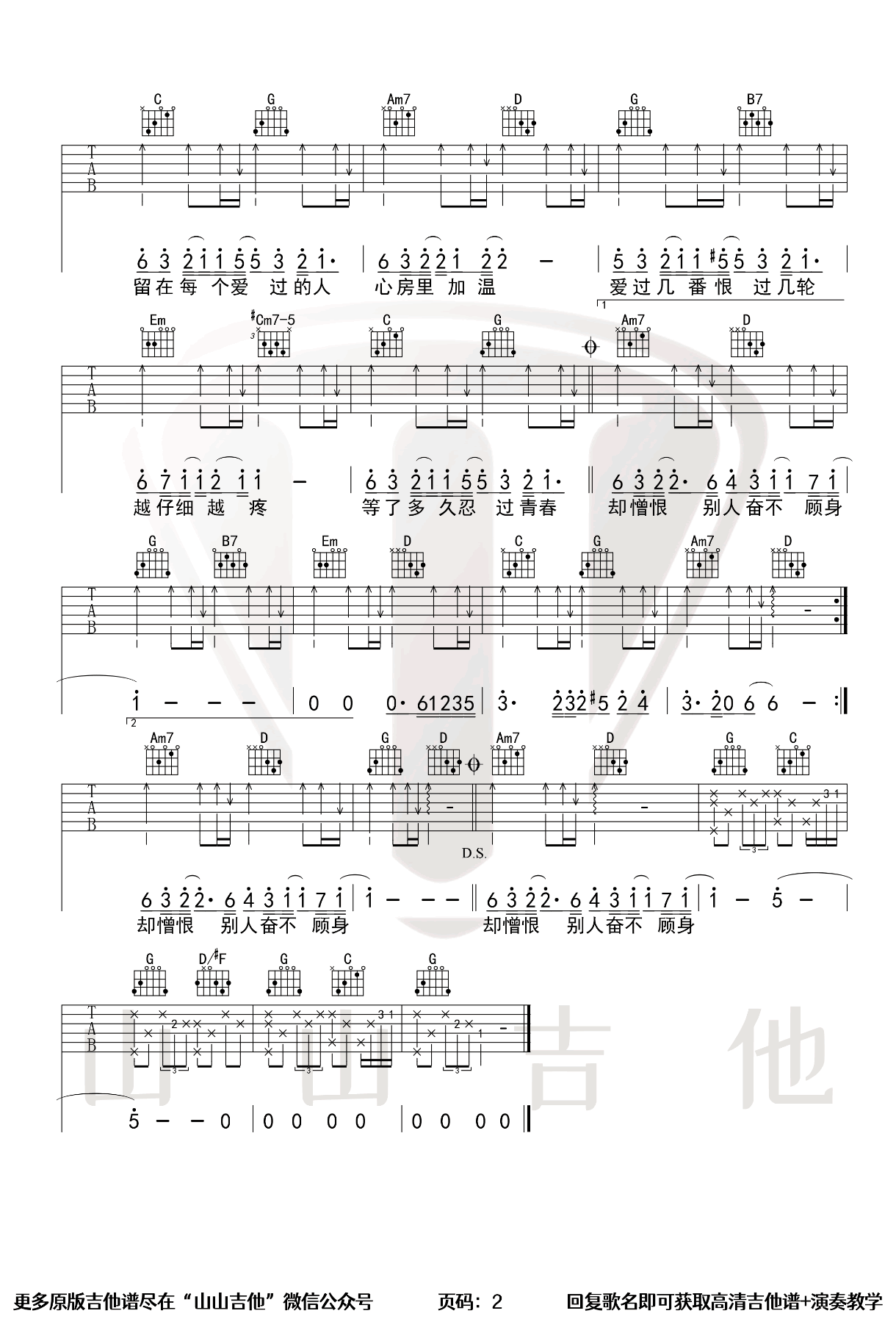 指纹吉他谱_指纹吉他教学视频-2