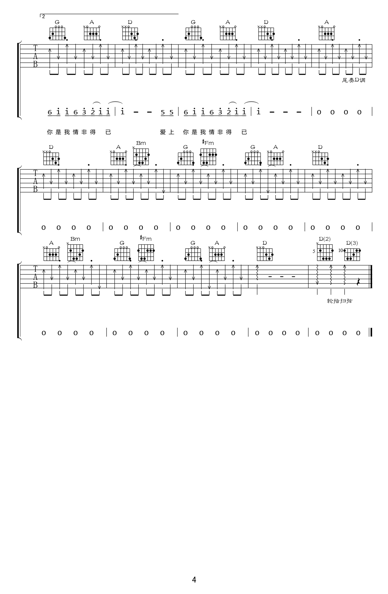 超级吉他唱将成名曲 情非得己_吉他教程_器乐之家