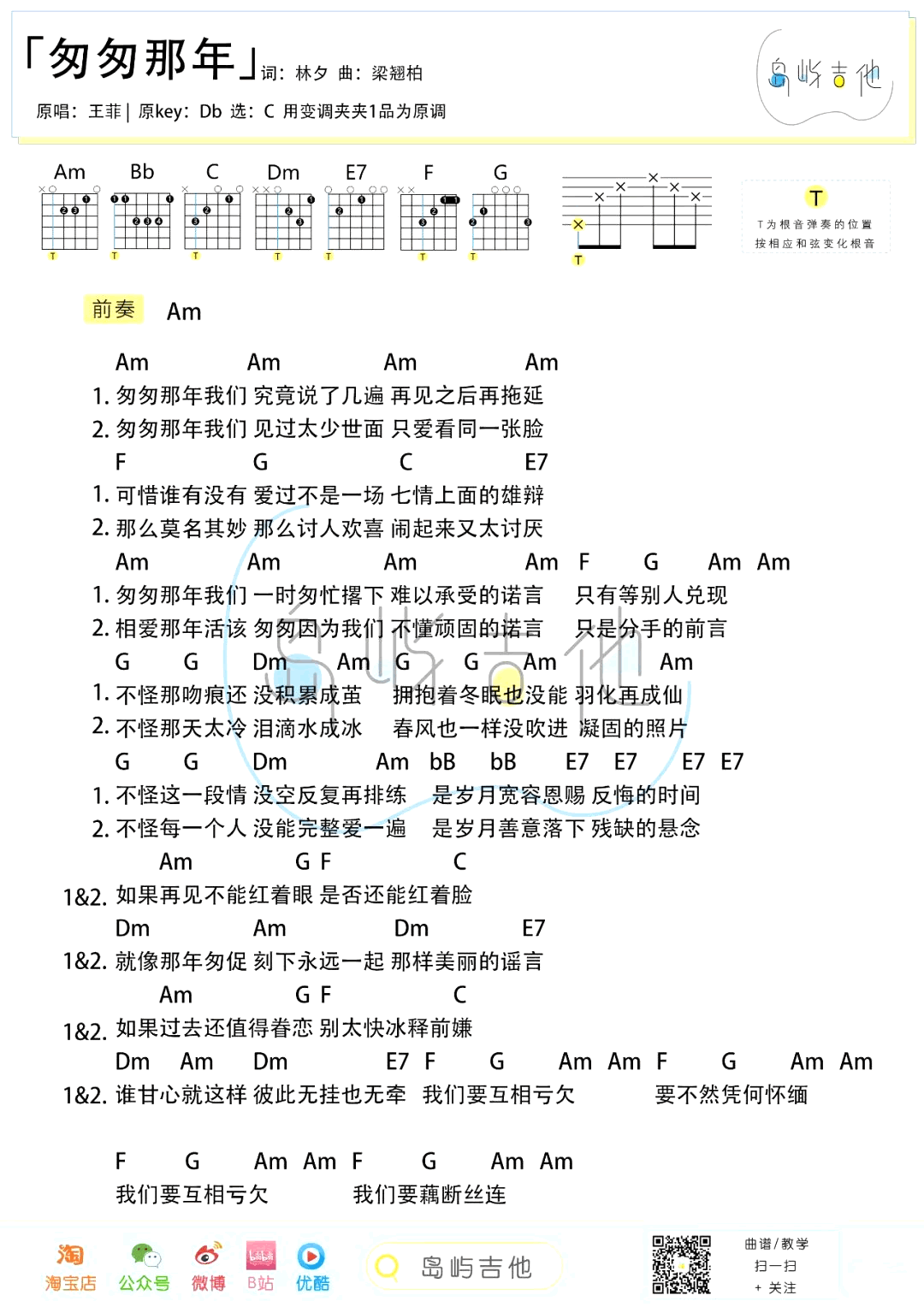 王菲-匆匆那年吉他谱-吉他帮-3