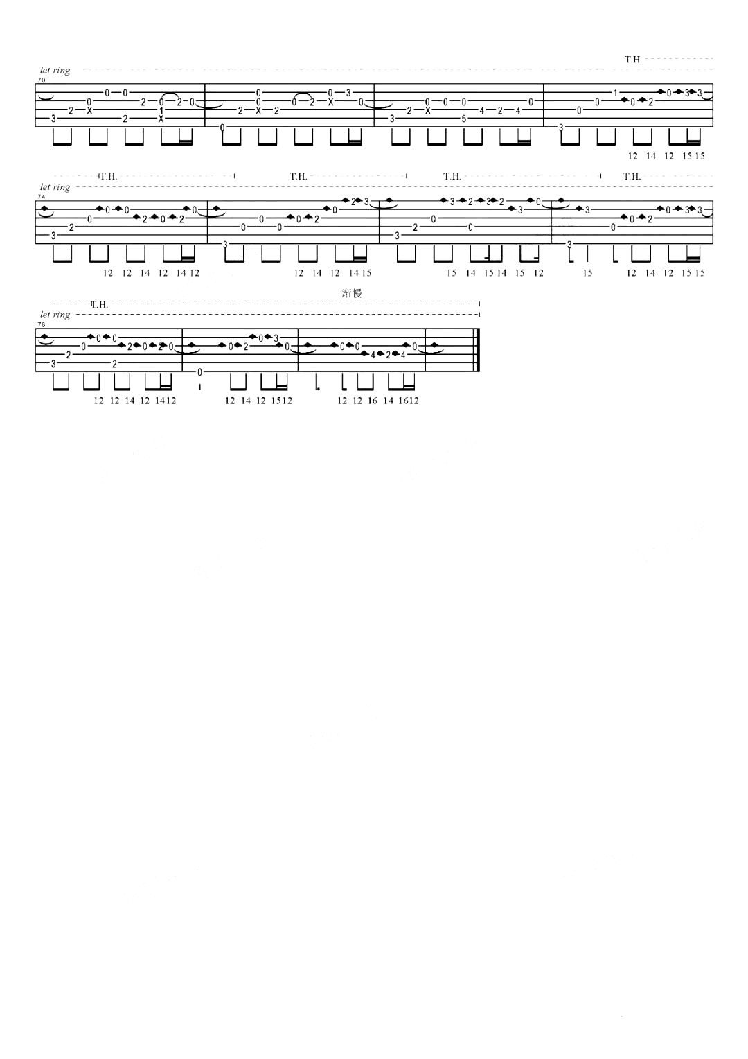 指弹独奏《小星星》吉他谱_G调指弹谱_指弹入门练习曲_17吉他网编谱 - 升诚吉他网