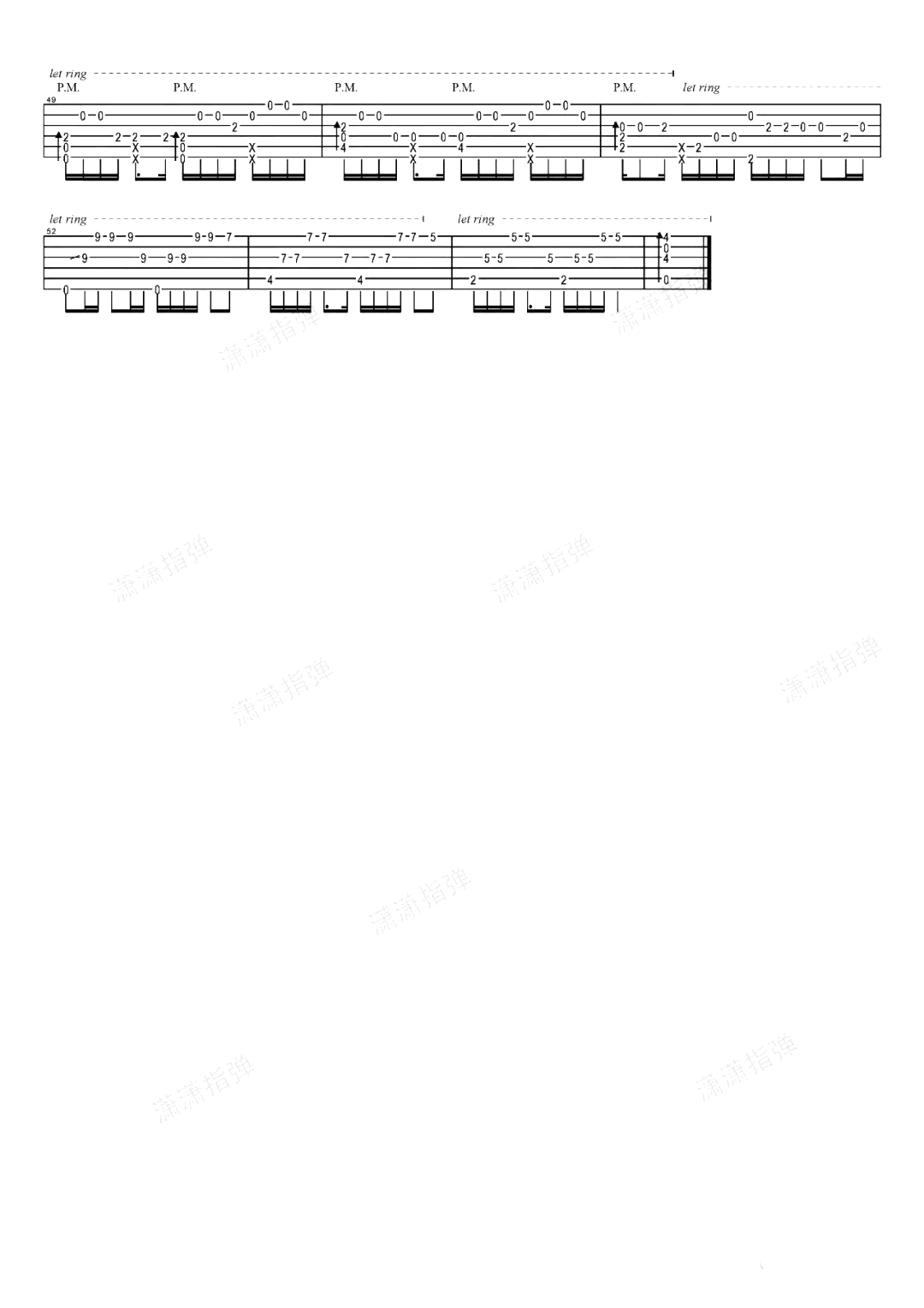 删了吧指弹吉他谱-独奏指弹教学-3