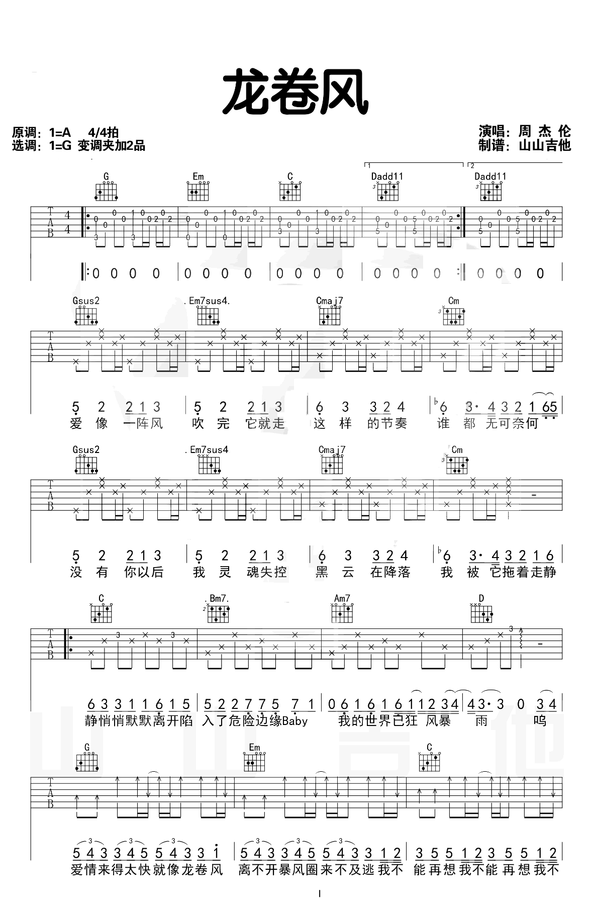 龙卷风尤克里里扫弦图片