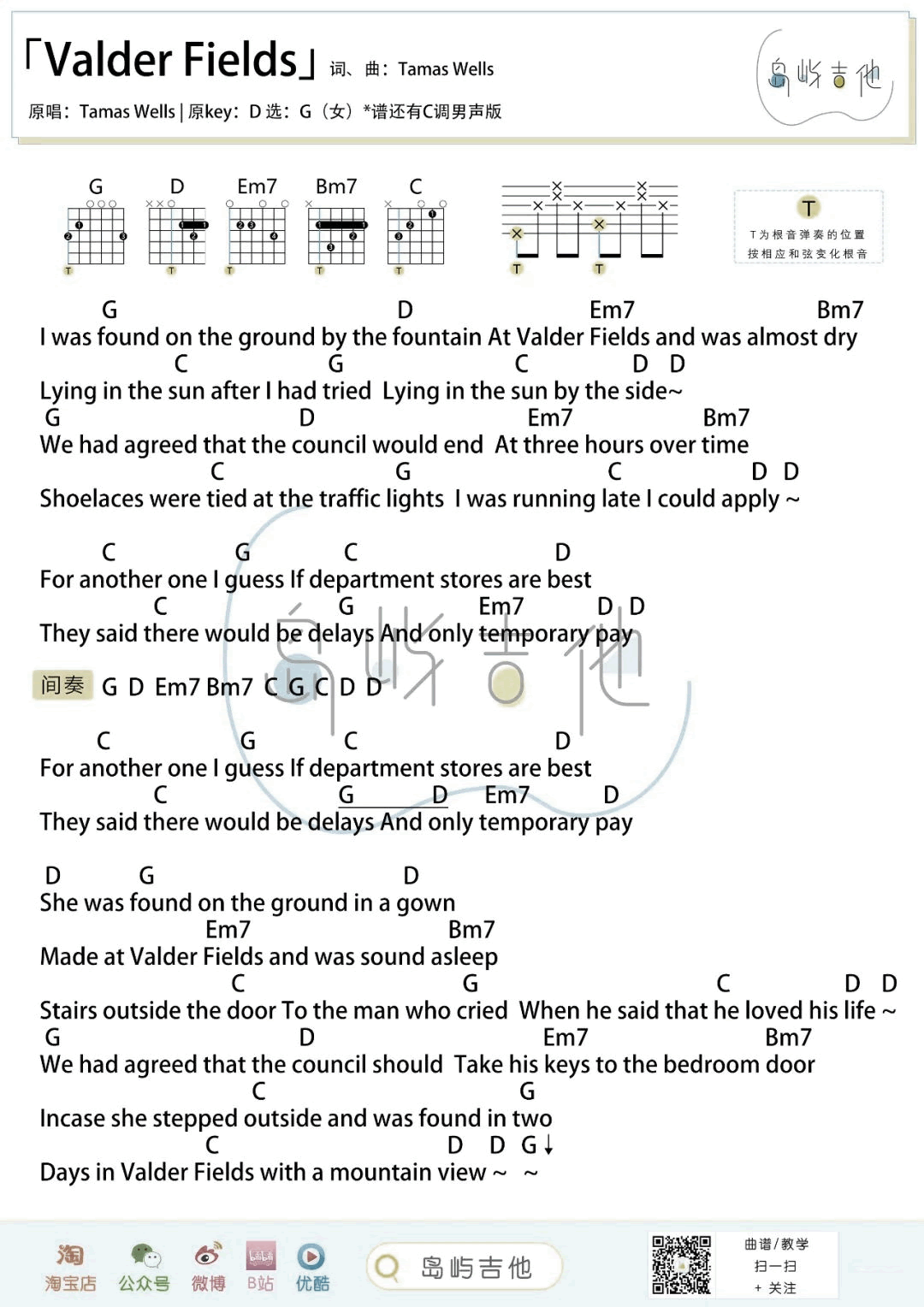 瓦尔德田野//Valder Fields【平静-治愈】钢琴简谱 数字双手-虫虫钢琴