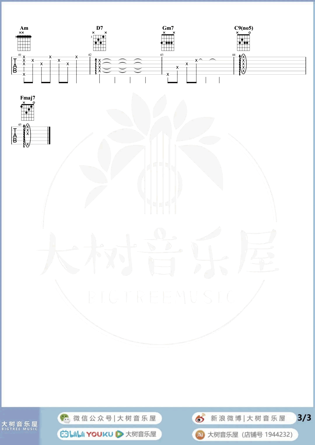 林宥嘉《浪费》吉他谱-弹唱教学-3