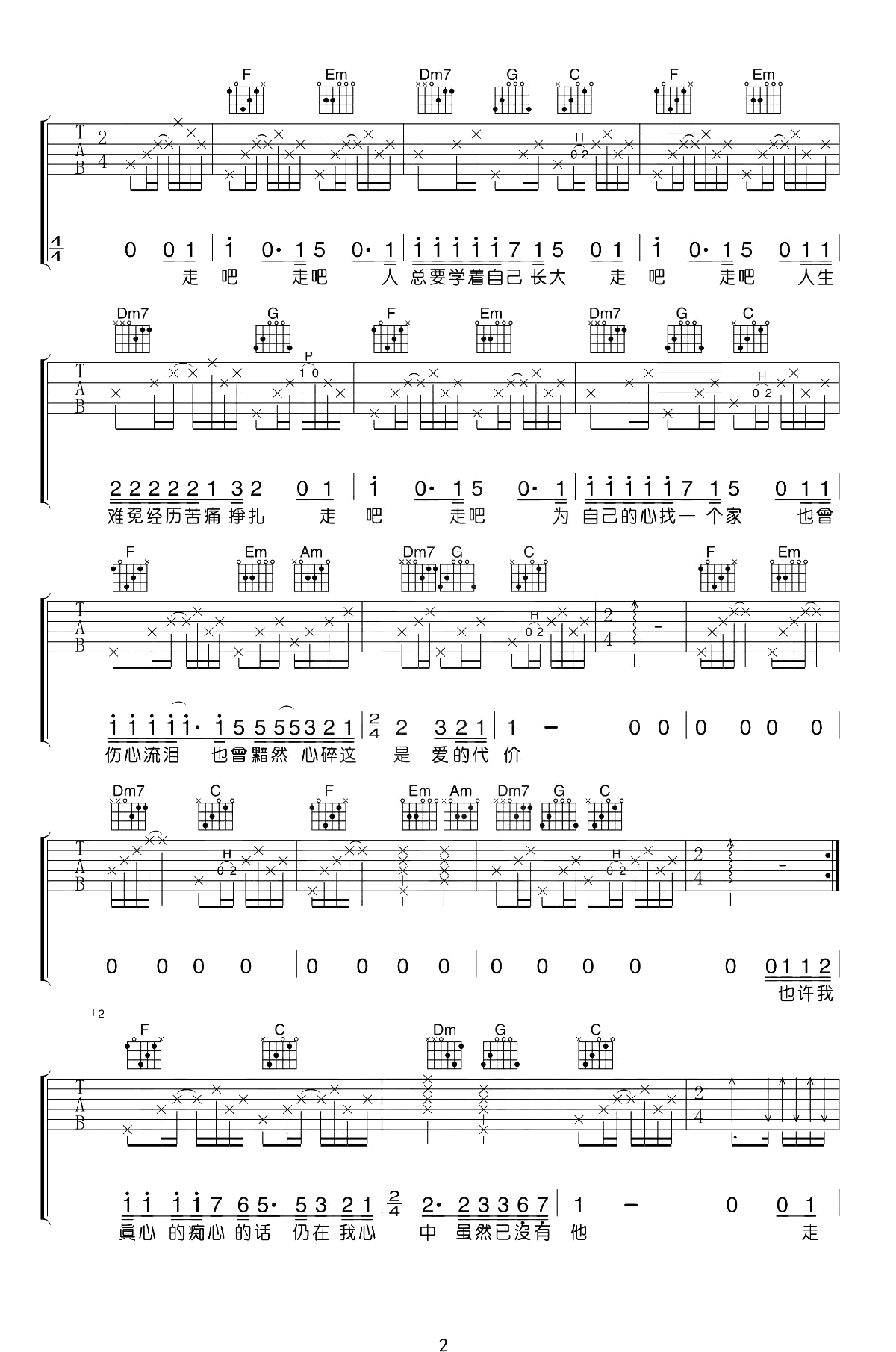 李宗盛-爱的代价吉他谱-弹唱教学-2