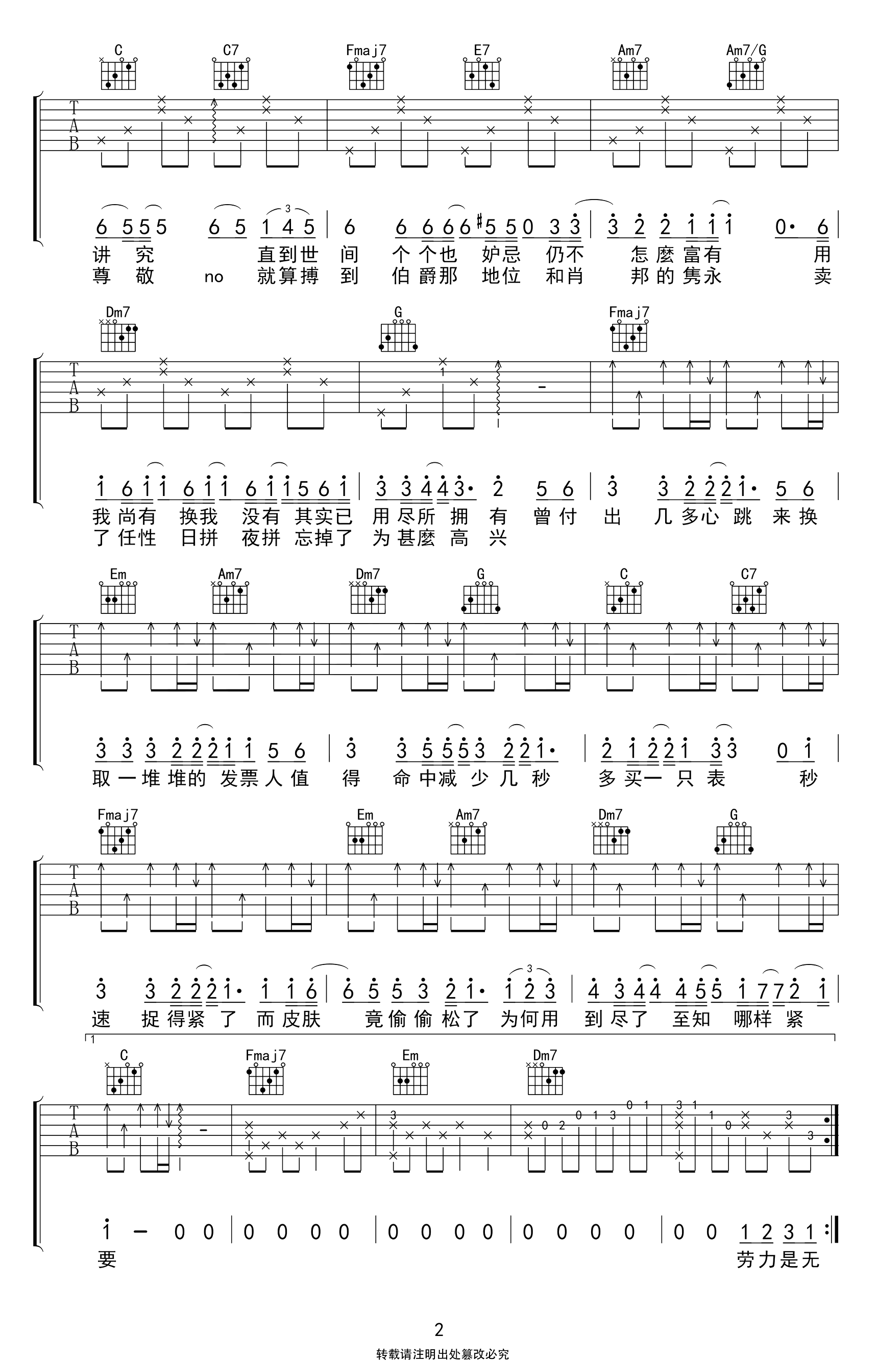 陈奕迅-陀飞轮吉他谱-2