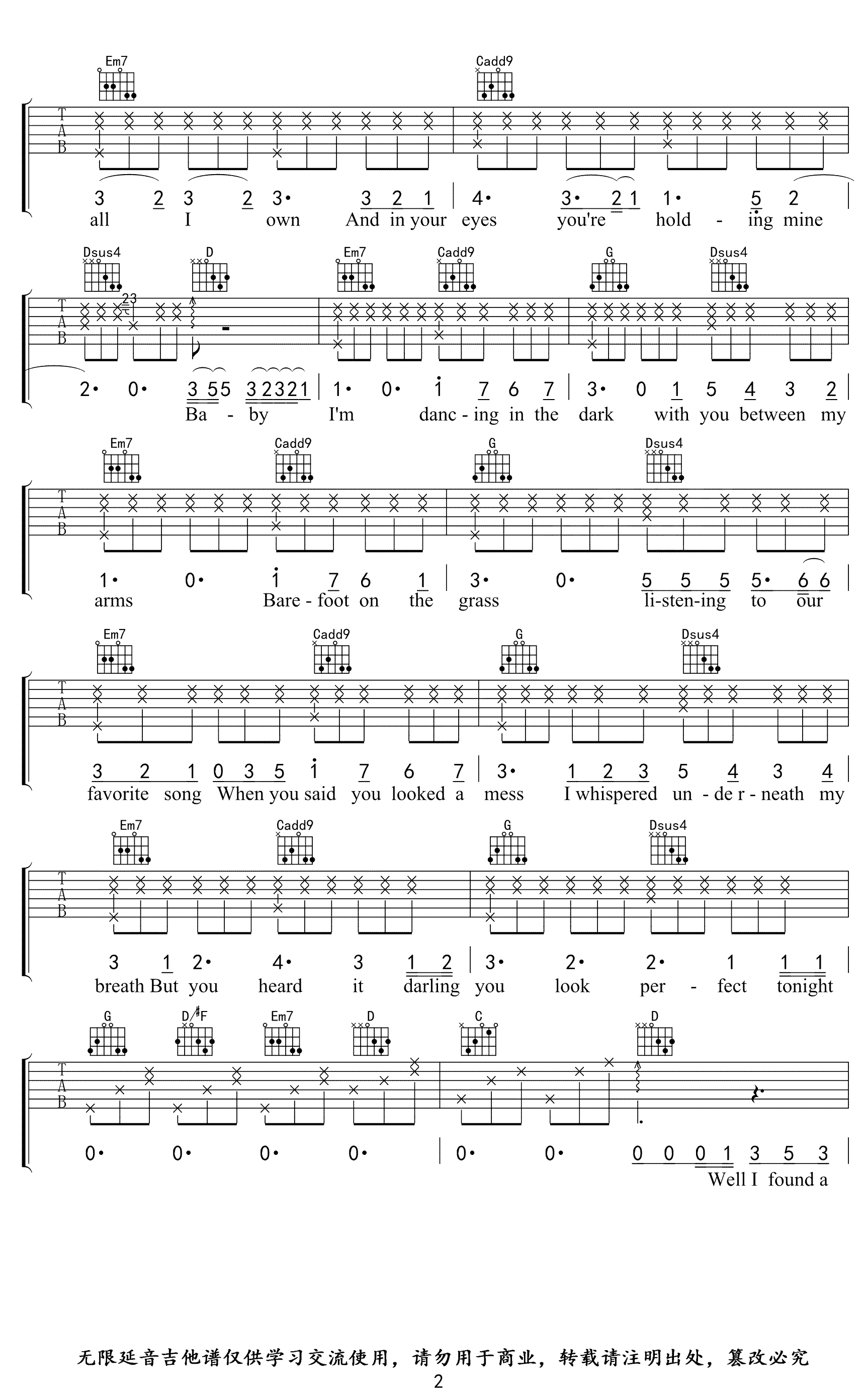 Perfect吉他谱-Ed Sheeran-2