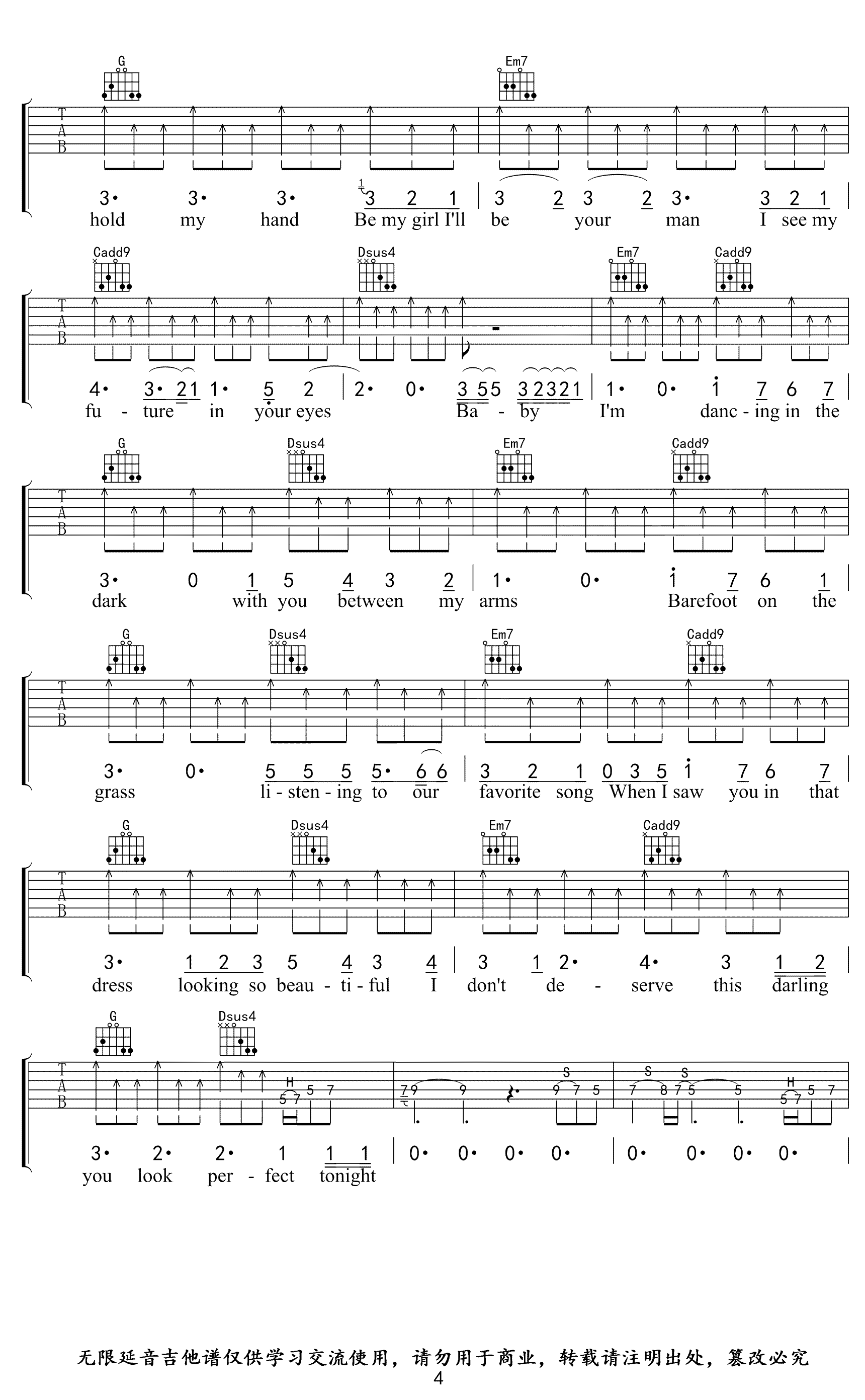 Perfect吉他谱-Ed Sheeran-3