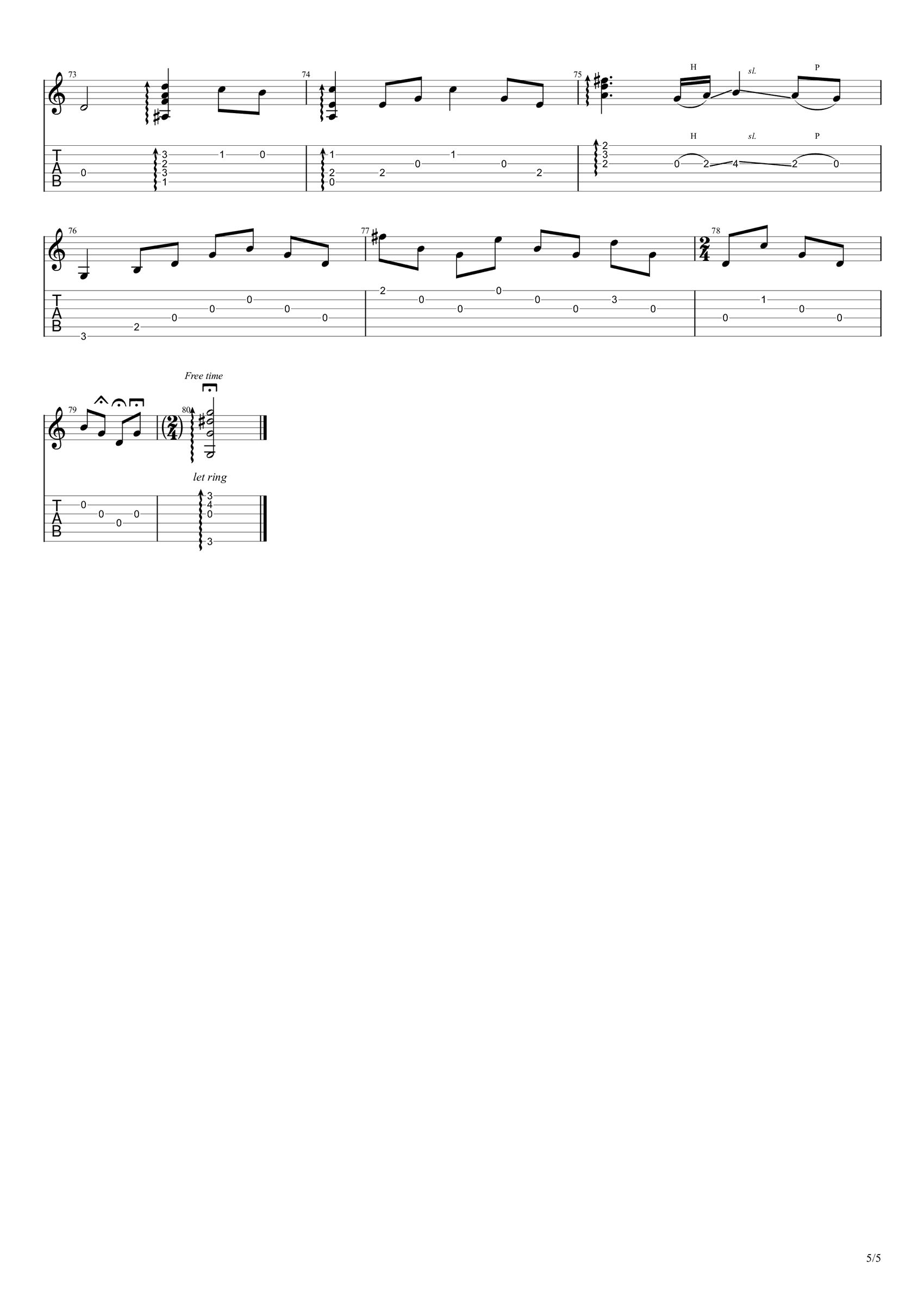 往后余生指弹吉他谱-琴歌指弹-5