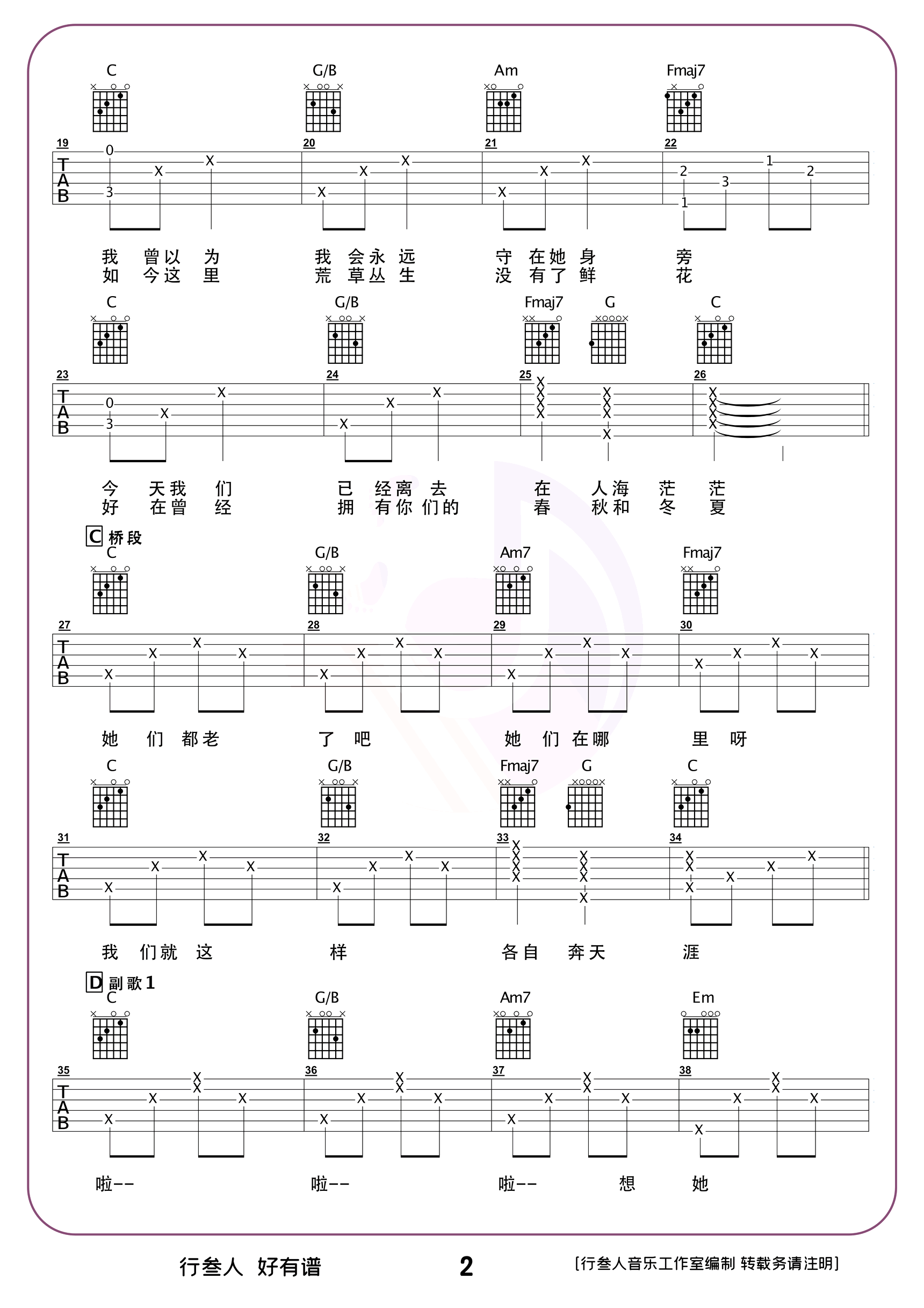 那些花儿吉他谱-朴树-弹唱与教学-2