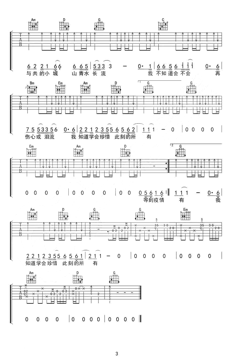 疫情过后吉他谱-冷漠-吉他帮-3