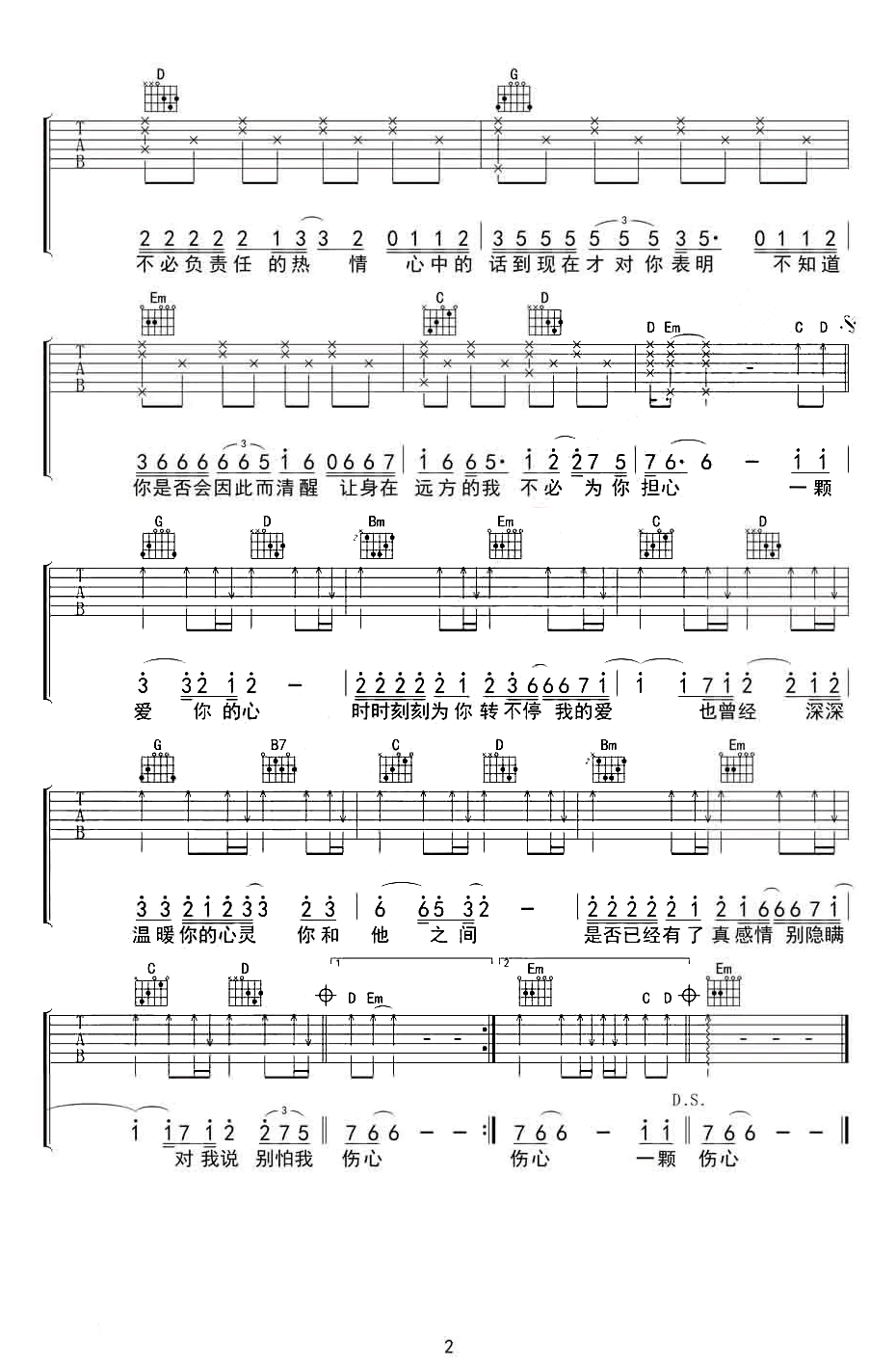 别怕我伤心吉他谱_张信哲_吉他帮-2