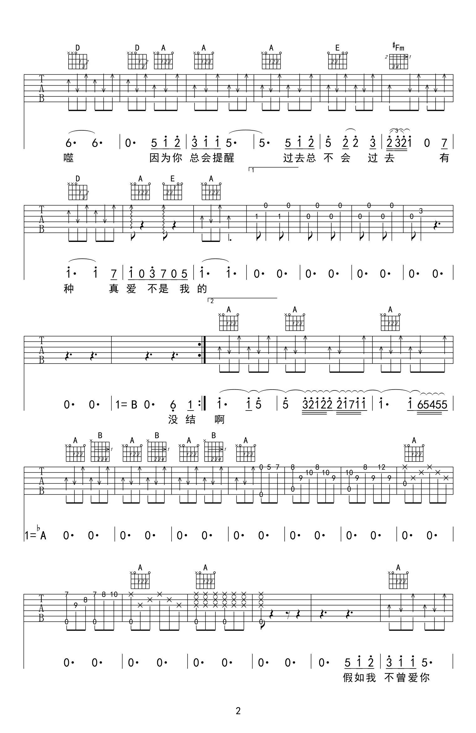 莫文蔚-爱吉他谱-吉他帮-2