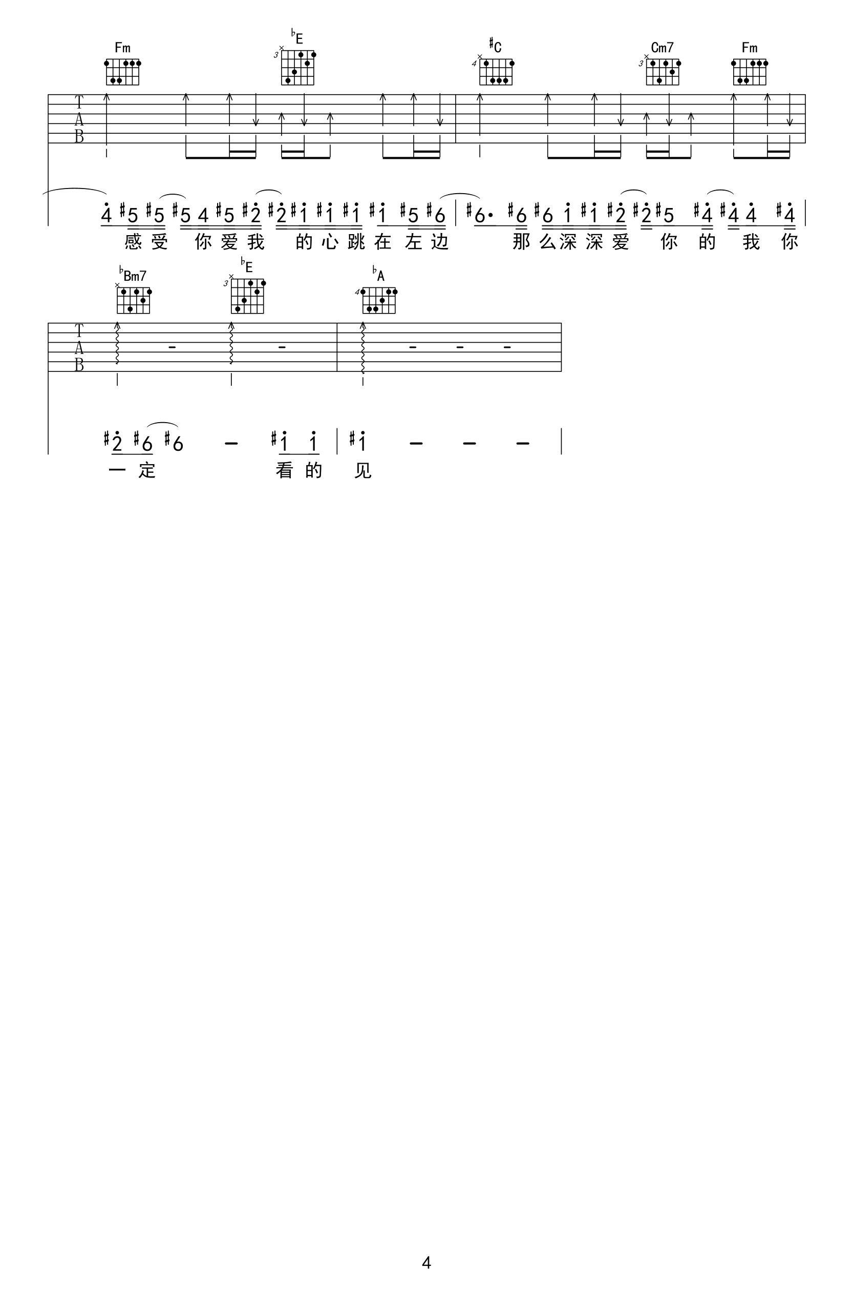 左边吉他谱-杨丞琳-吉他帮-4