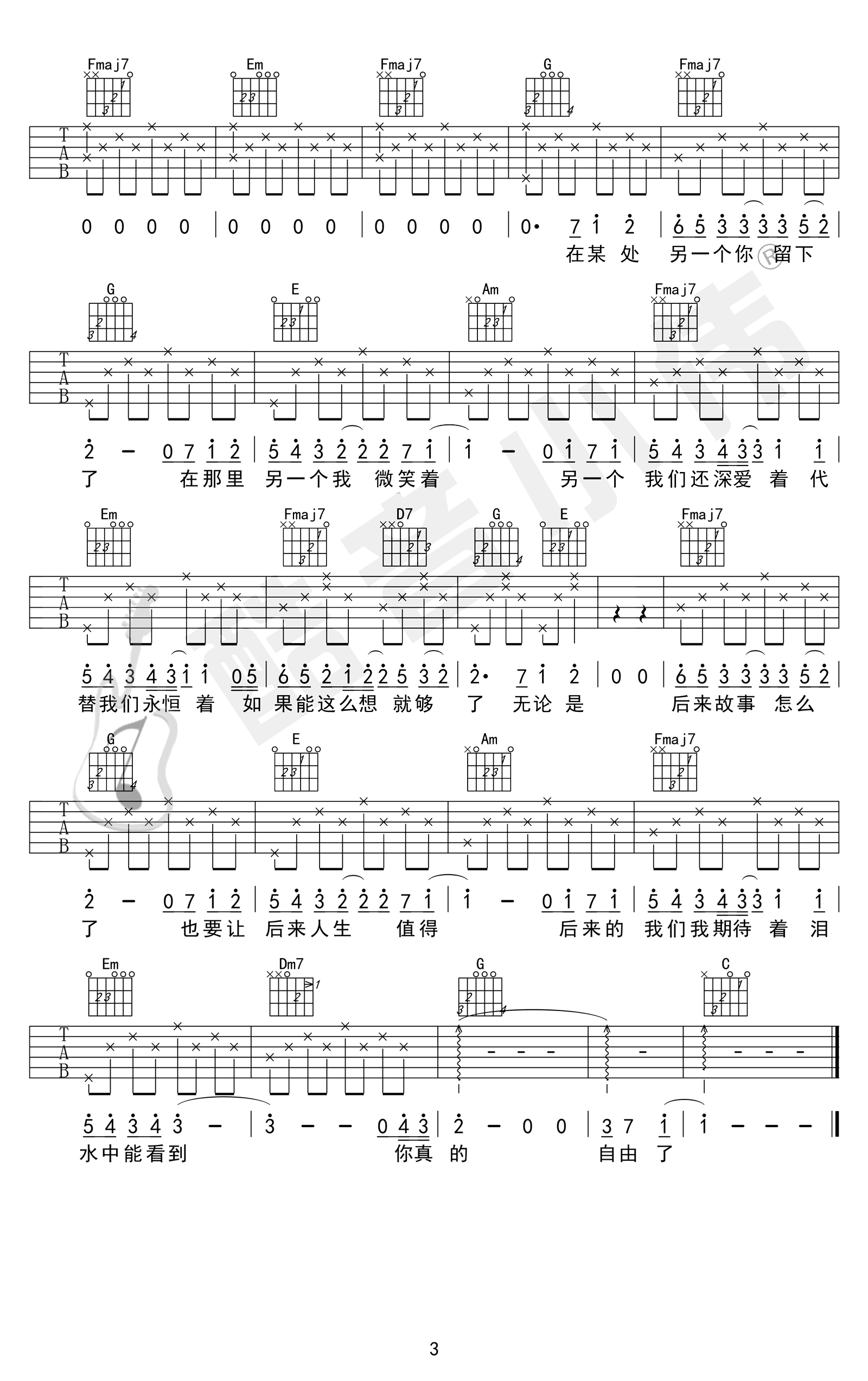 后来的我们吉他谱-五月天-吉他帮-3