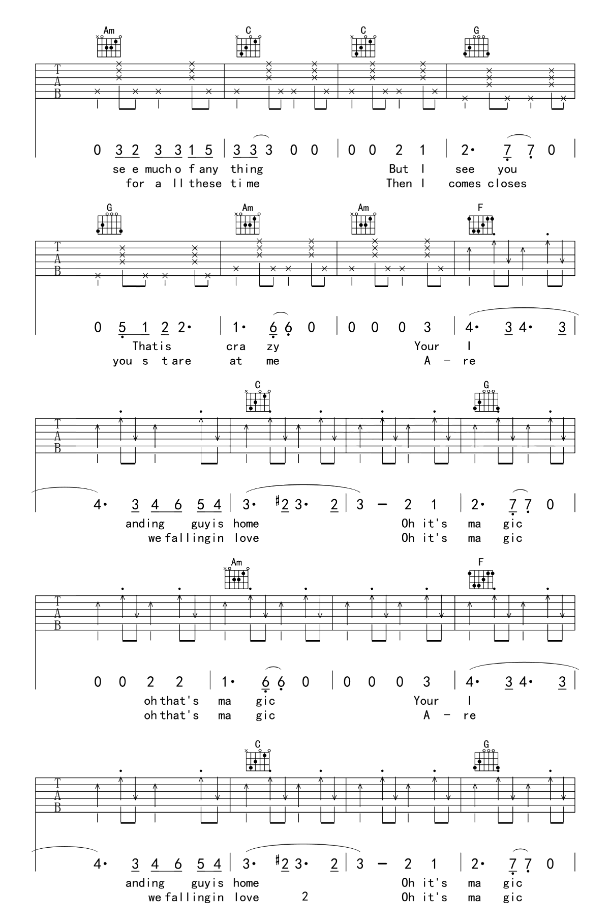 Landing Guy吉他谱-刘昊霖-英文歌曲-吉他帮-2