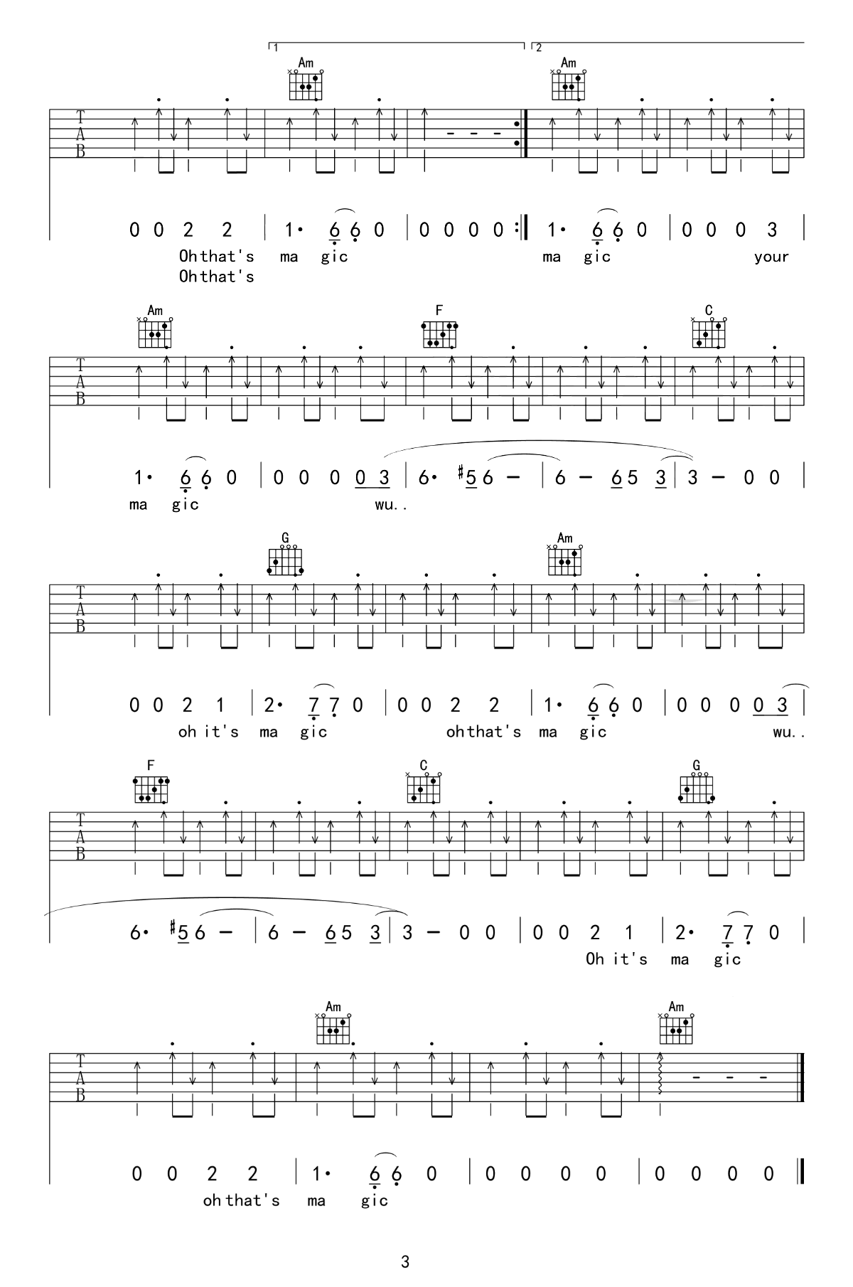 Landing Guy吉他谱-刘昊霖-英文歌曲-吉他帮-3