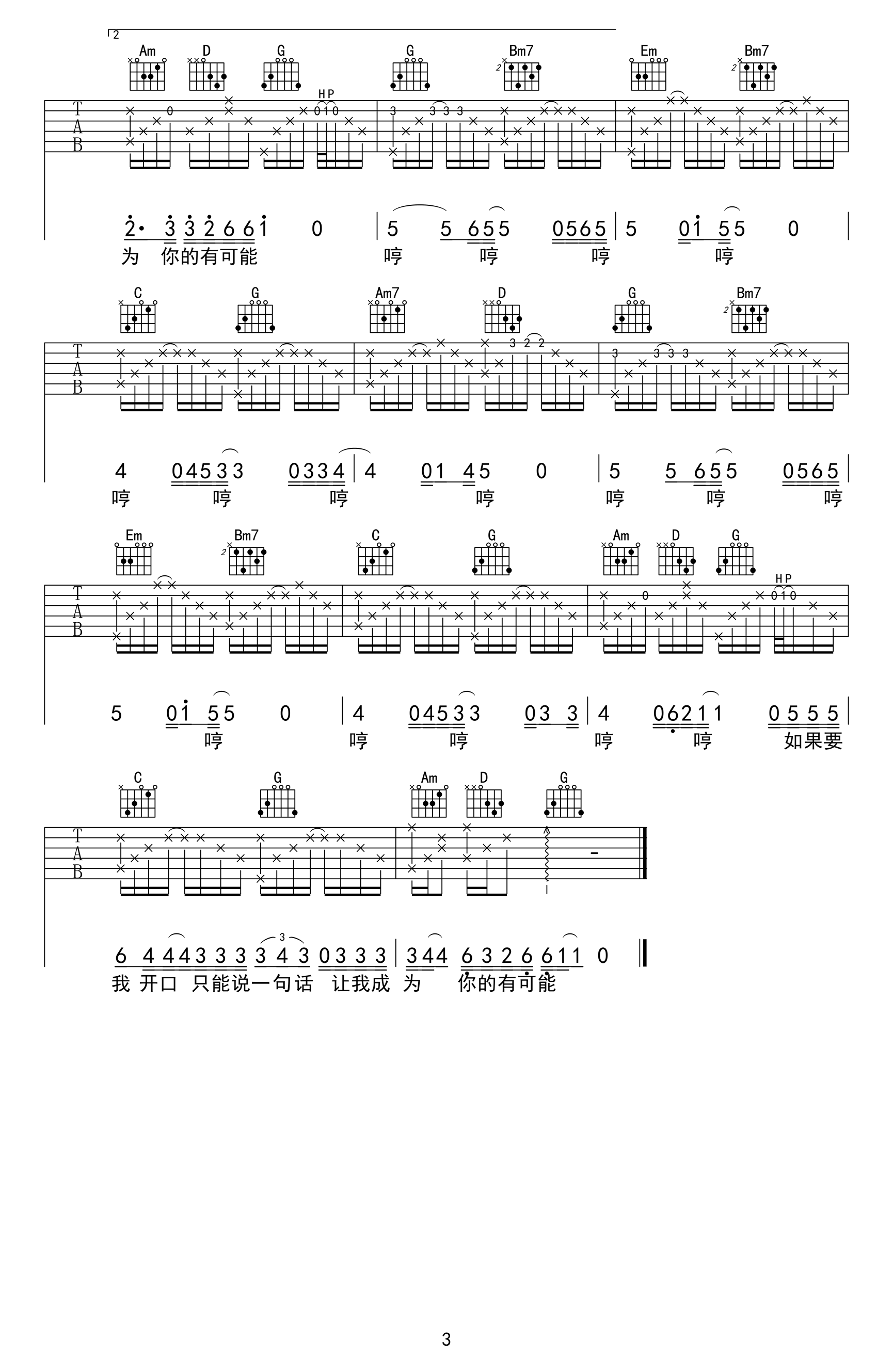 有可能的夜晚吉他谱-曾轶可-吉他帮-3