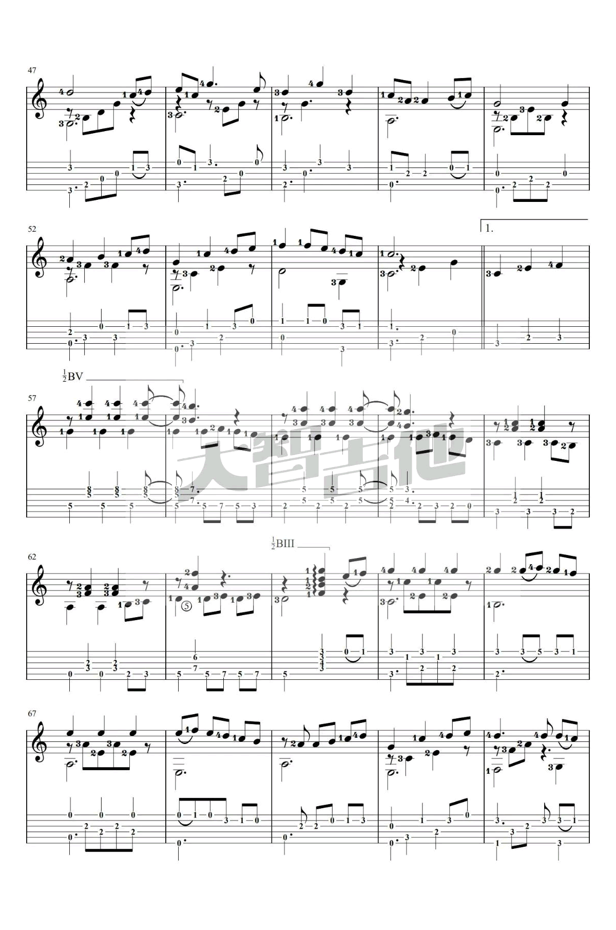 Always With Me吉他指弹谱-演示视频-吉他帮-3