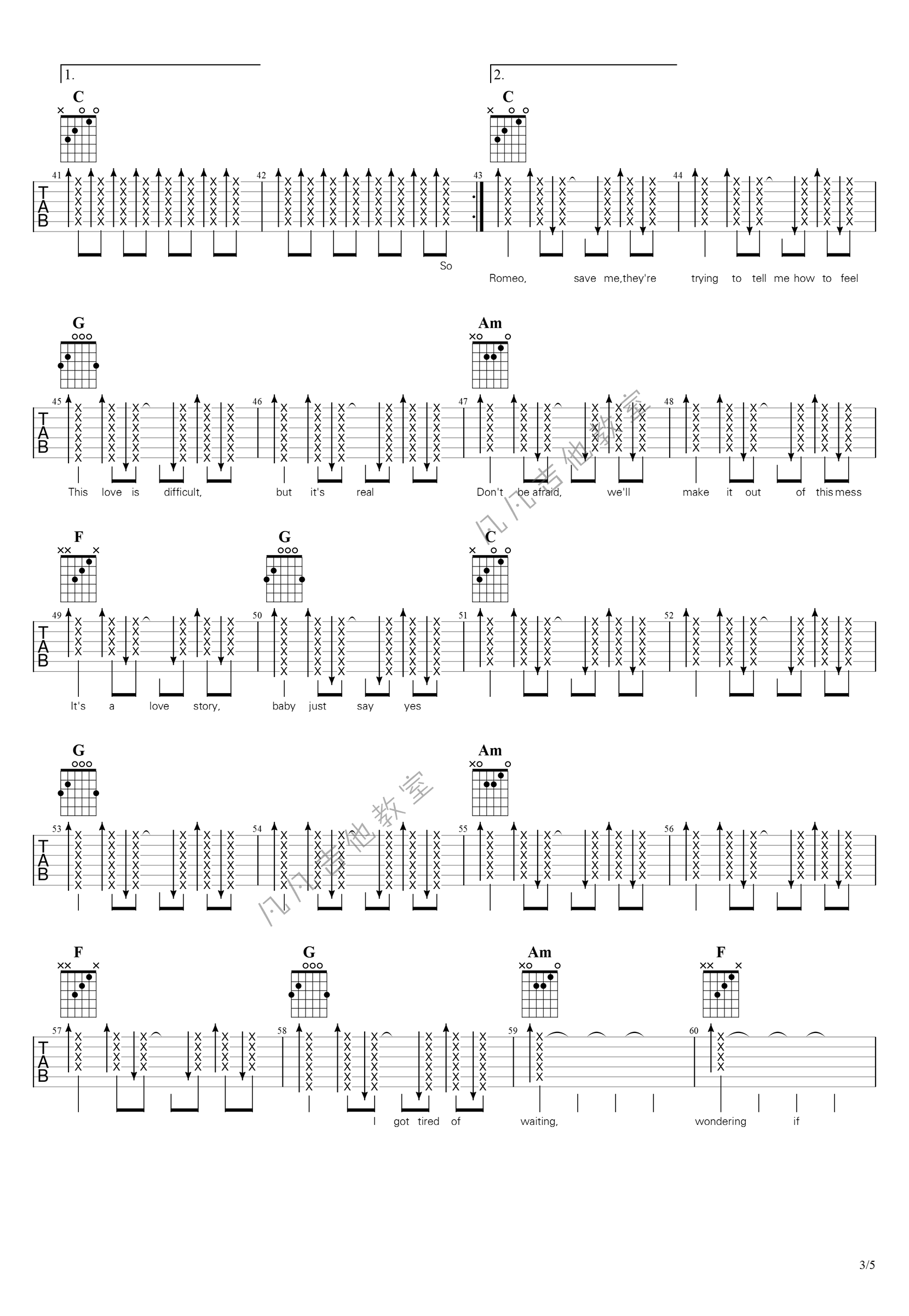 love story吉他谱-Taylor Swift-演示视频-吉他帮-3