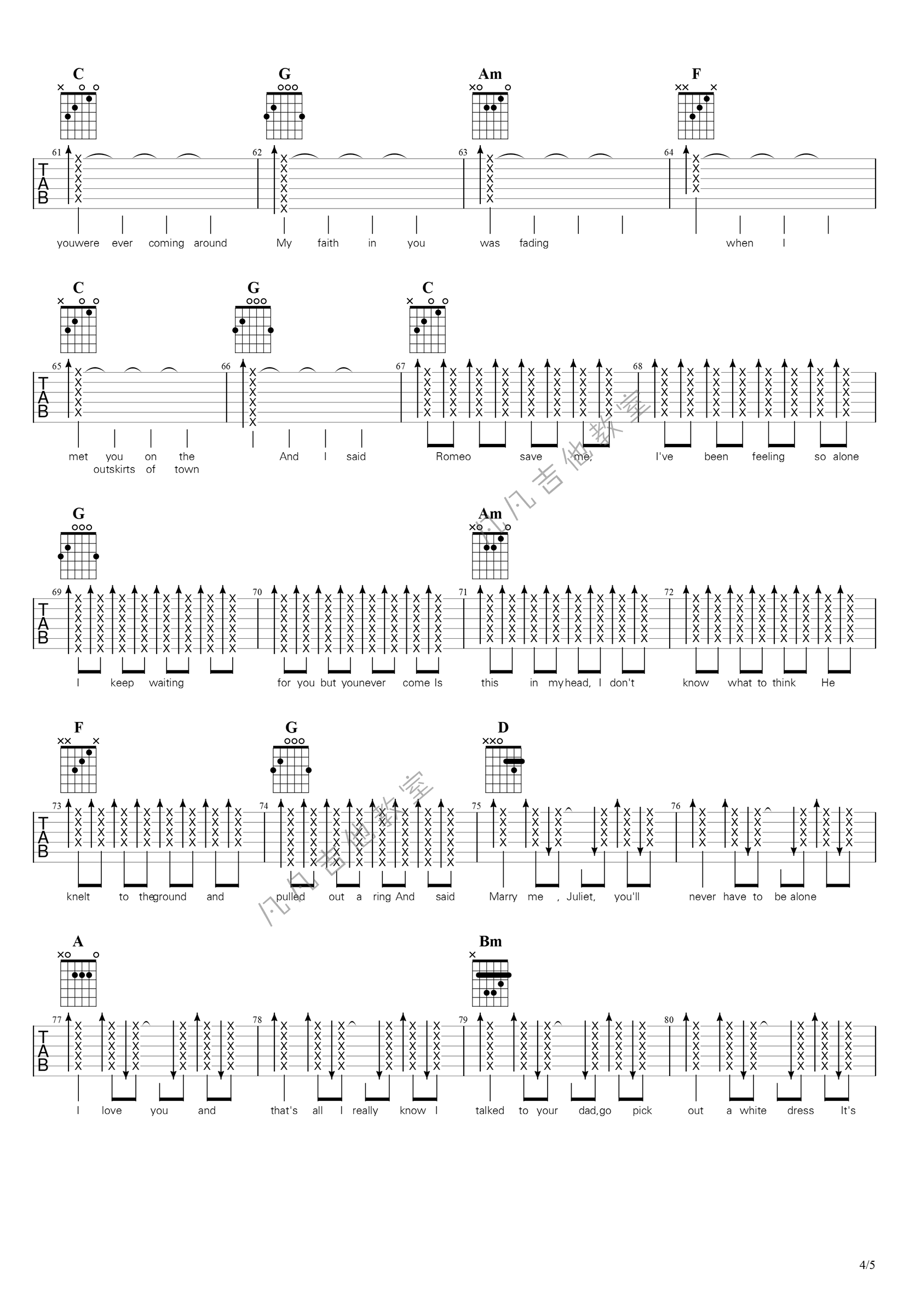 love story吉他谱-Taylor Swift-演示视频-吉他帮-4