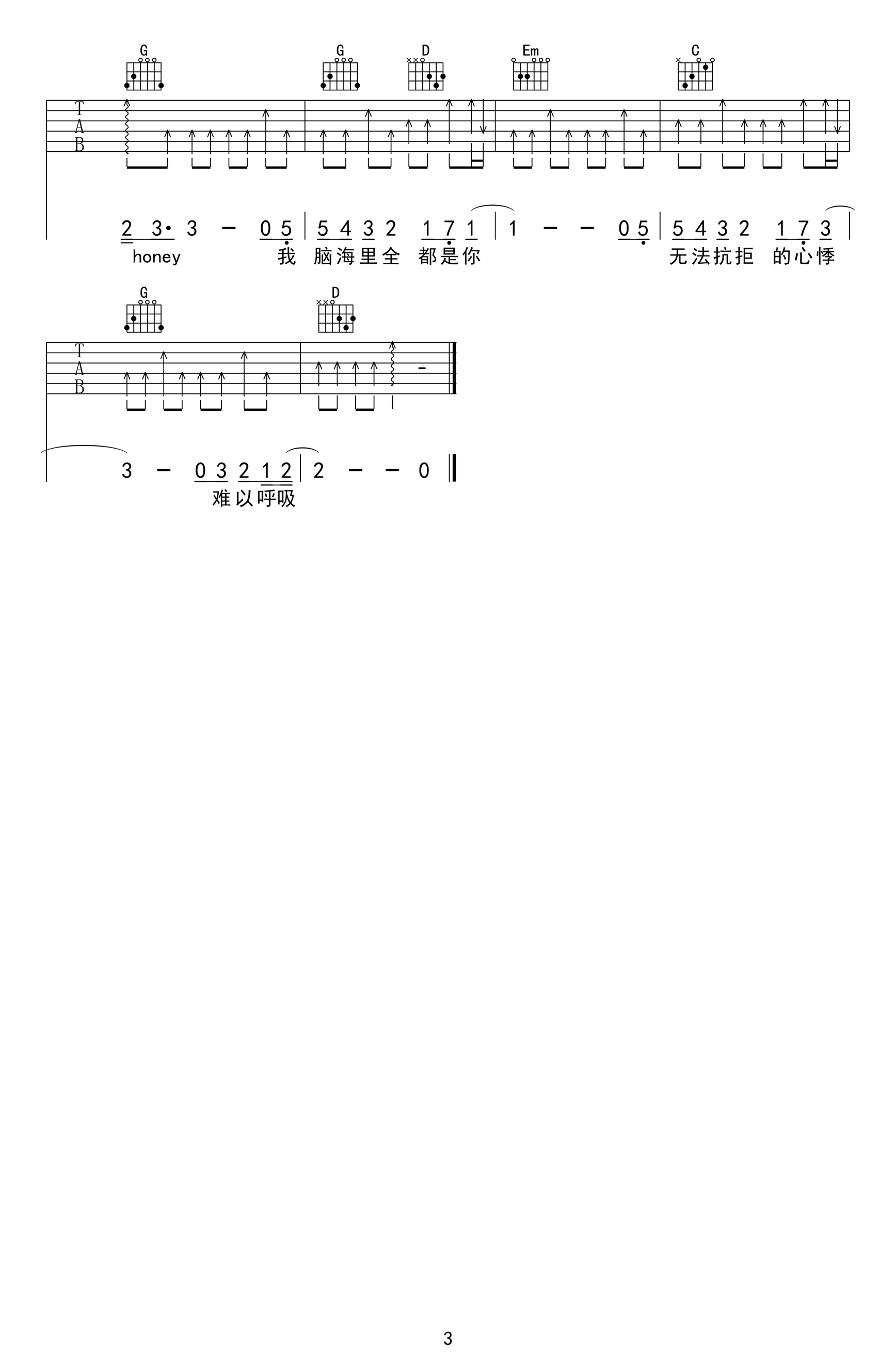 一万次悲伤吉他谱-逃跑计划-吉他帮-3