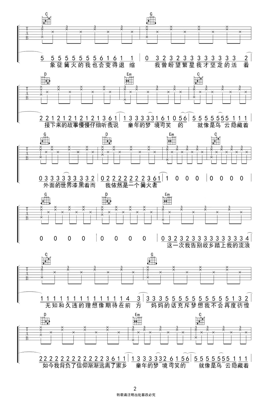 妈妈的话吉他谱-zyboy忠宇-吉他帮-2