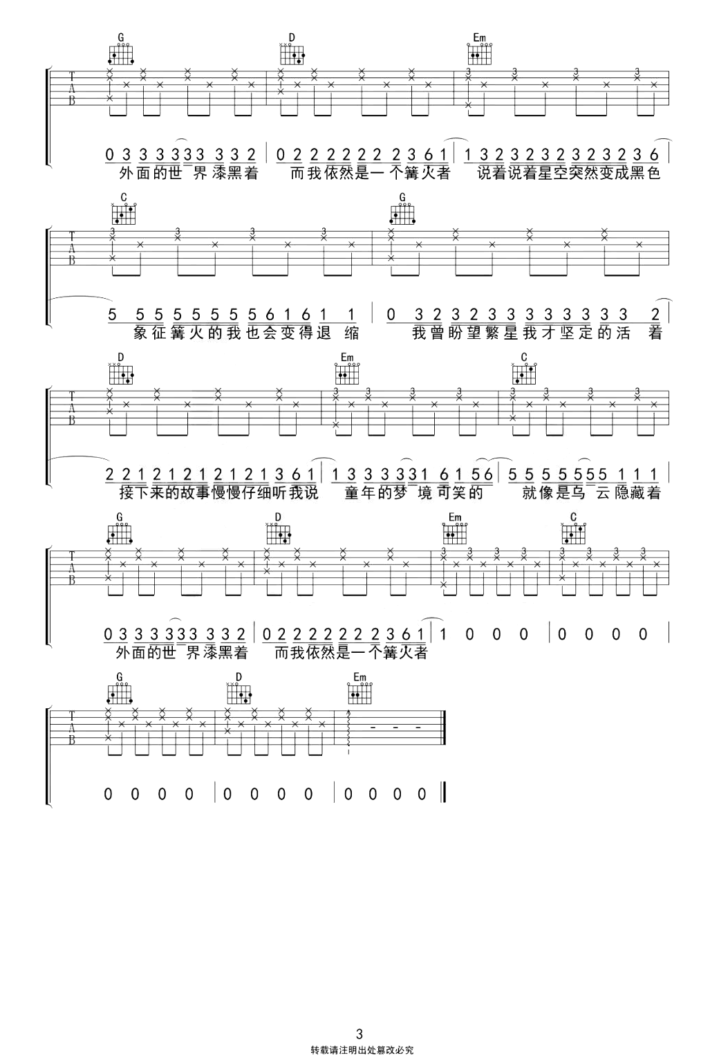 妈妈的话吉他谱-zyboy忠宇-吉他帮-3