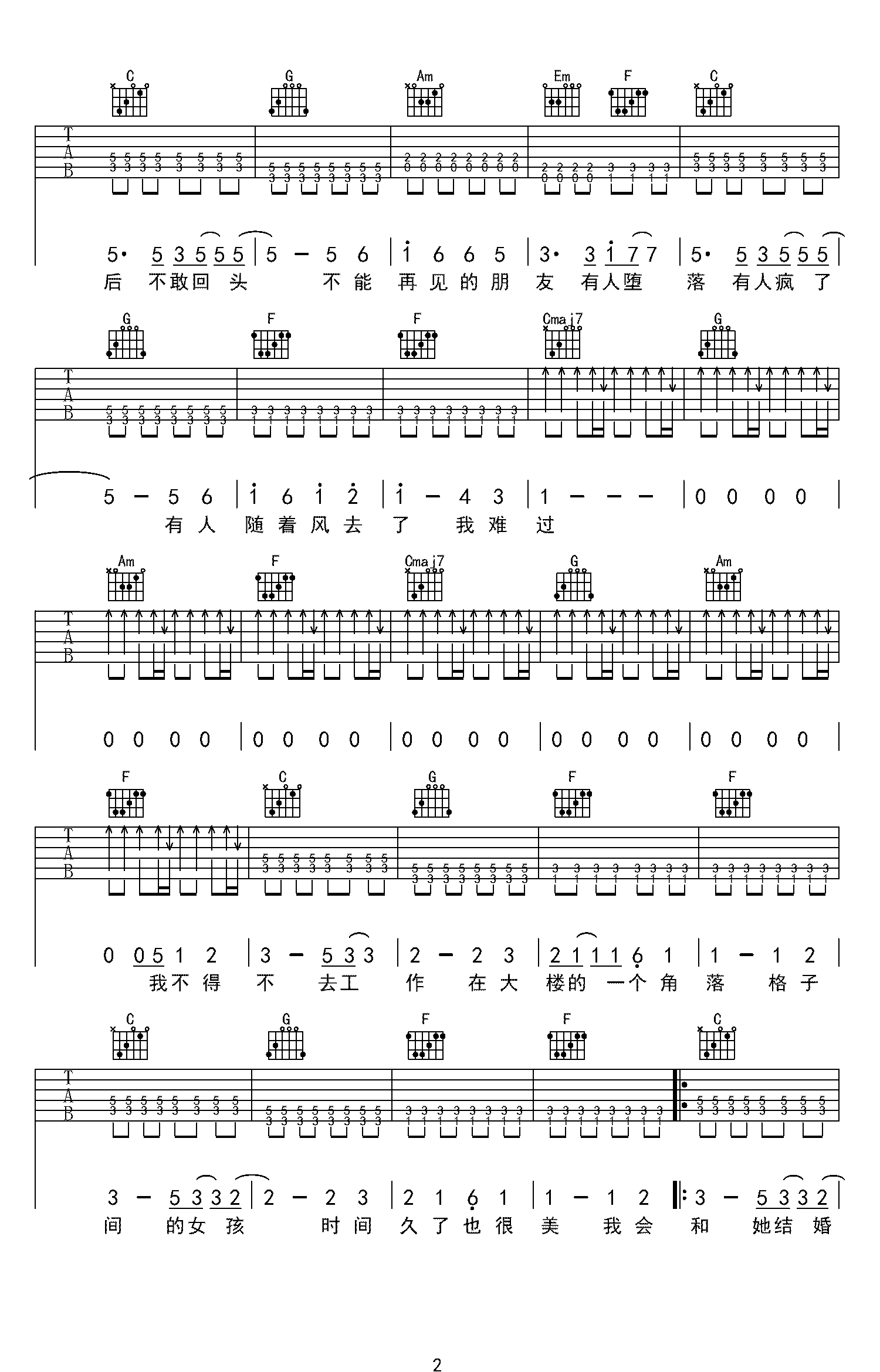 生活因你而火热吉他谱-新裤子-吉他帮-2