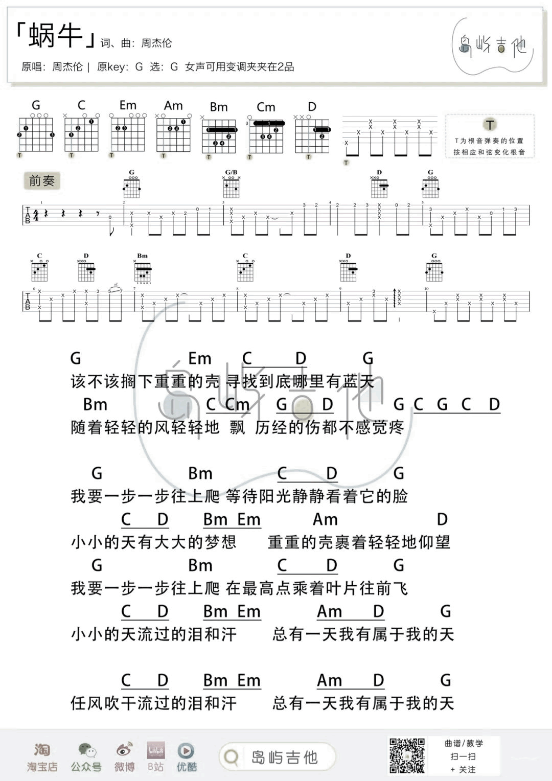 周杰伦-蜗牛吉他谱-弹唱教学-吉他帮-2