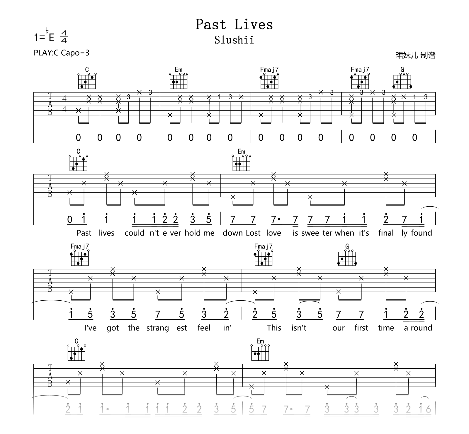 Past Lives吉他谱-Slushii-吉他帮