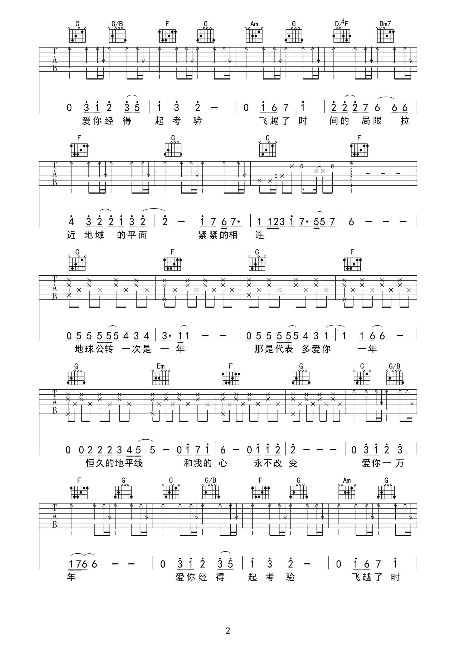 刘德华-爱你一万年吉他谱-吉他帮-2